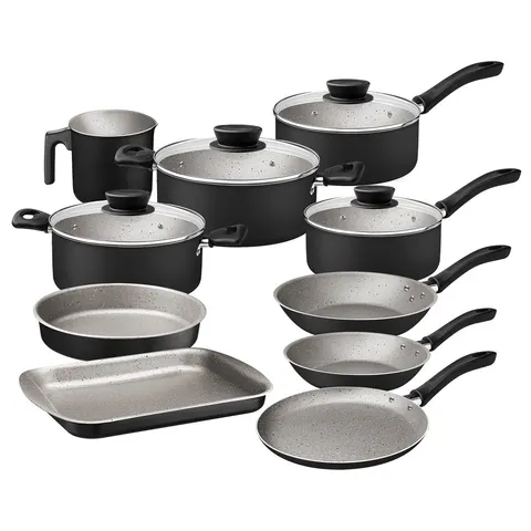 Tramontina JUEGO DE OLLA LINZ GRANITO Negro 10pz