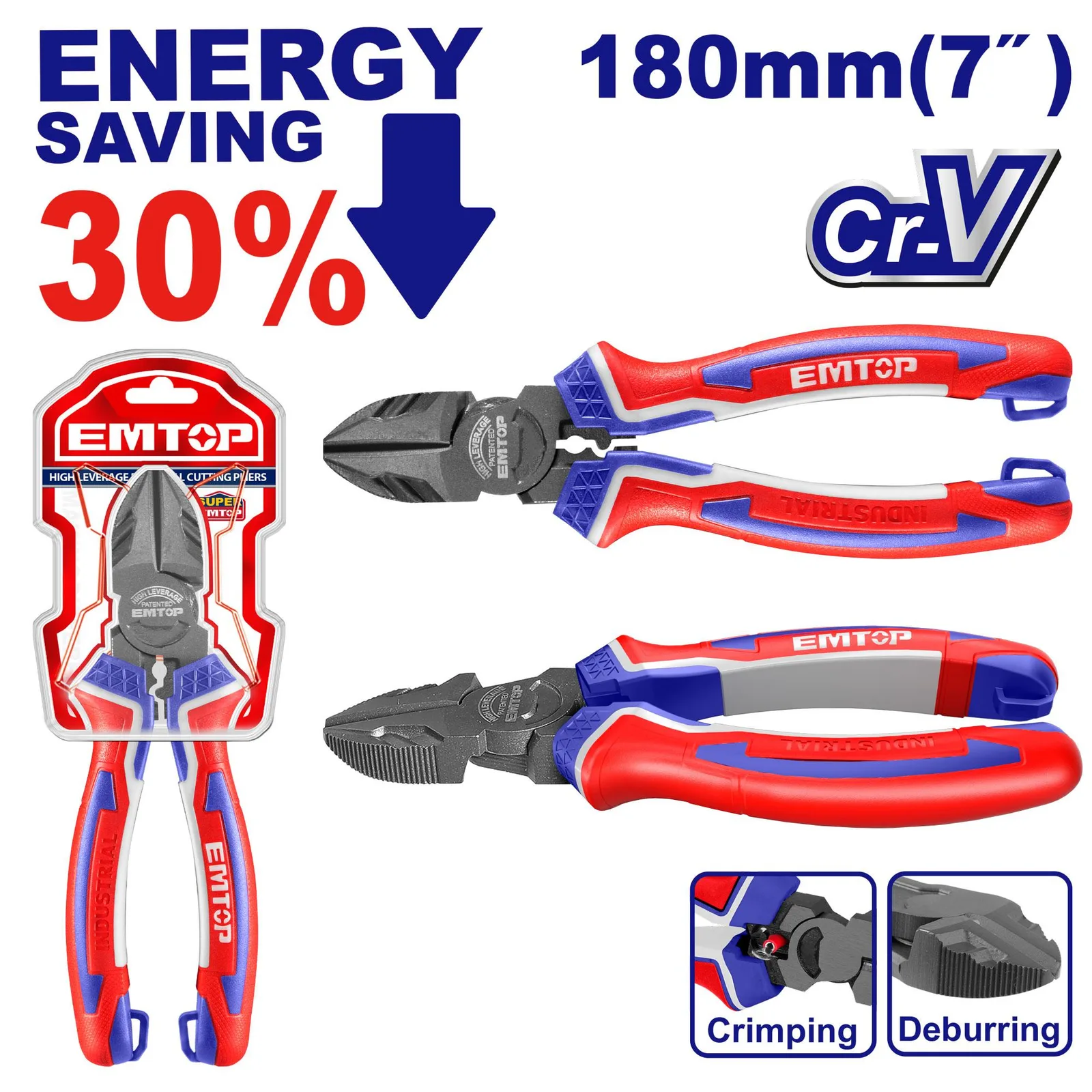 Emtop PINZA DE CORTE DIAGONAL 7" CRV